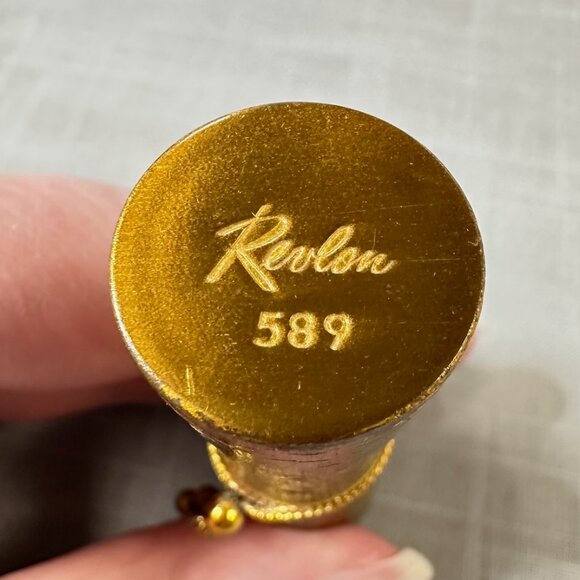 Vintage Revlon Lipstick Case Burnished Gold with Tassels - Picture 4 of 12